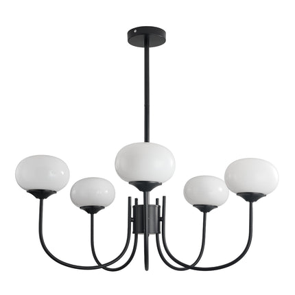 5-Light E27 Glass Lampshade Pendant Light Chandelier Fixture