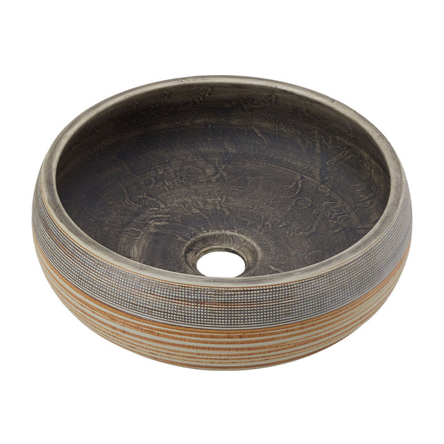 Ceramic Countertop Washbasin Vessel Sink with Waste Kit