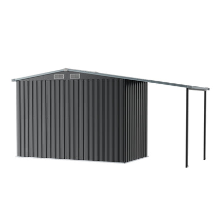 Outdoor Metal Storage Shed with Lean-to