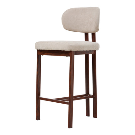Set of 2 Chenille Upholstered Bar Stools