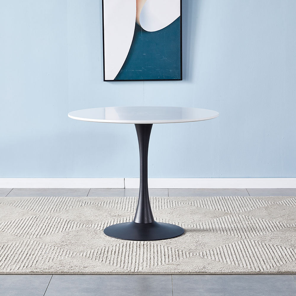 Modern Round Minimalist Dining Table Black and White – Bathroom Deco