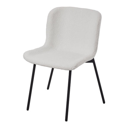 2Pcs Teddy Fleece Upholstered Dining Chair