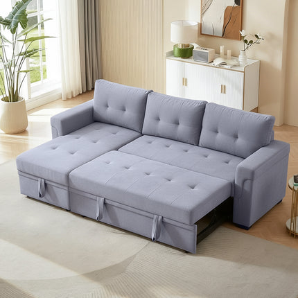 3-Seater Upholstered Corner Sofa Bed with Storage