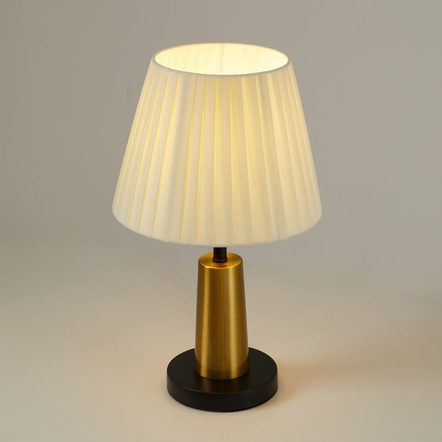 Table Lamp with Pleated Fabric Lampshade