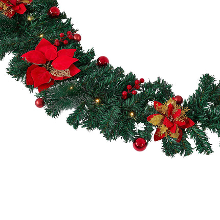 270cm Artificial Christmas Garland Decoration with LED String Light