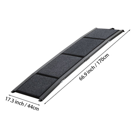 Outdoor Foldable Metal Dog Ramp Non-slip Step Pet Ladder For Car 160/170cm