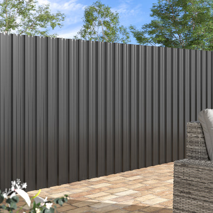 Set of 12 Steel Corrugated Panels 45x115cm