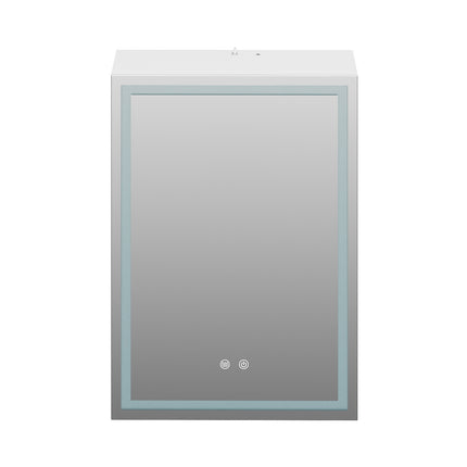 Single-Door Bathroom Mirror Cabinet with LED Lighting