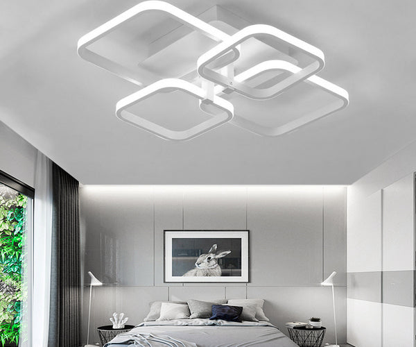 Square LED Ceiling Light Chandelier Lamp Cool Light 4 Head