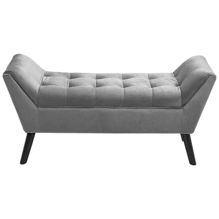Tufted Velvet Buttoned Bench with Raised Arms