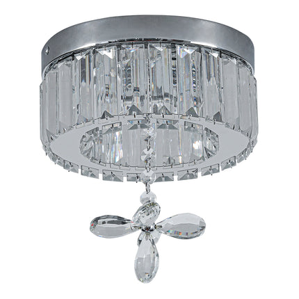 Modern Round Crystal Ceiling Light with Crystal Pendant