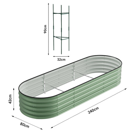 Oval-Shaped Galvanized Steel Raised Garden Bed
