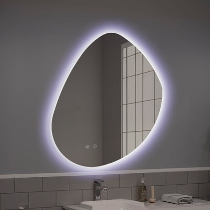 Contemporary Unframed Non-Regular LED Wall Mirror 53x72cm