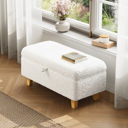 Teddy Fleece Upholstered Storage Ottoman