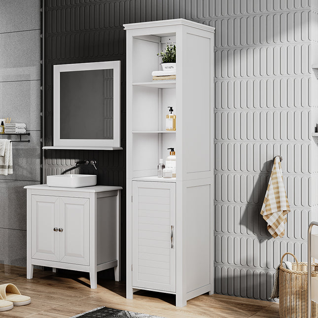 161.5cm H Freestanding Bathroom Tall Cabinet with Blind Door