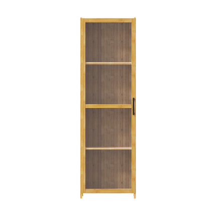 4-Tier Narrow Bookcase Storage Cabinet with Acrylic Door