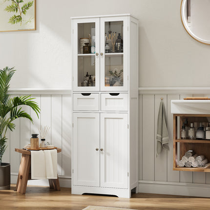 Modern Tall Glass Door Cabinet for Bathroom
