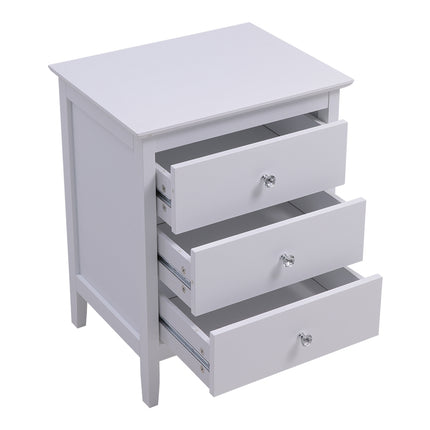 Wooden Nightstand Bedside Table with 3 Drawers