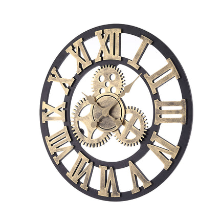 Industrial Large Retro Silent Wall Clock for Home Decor