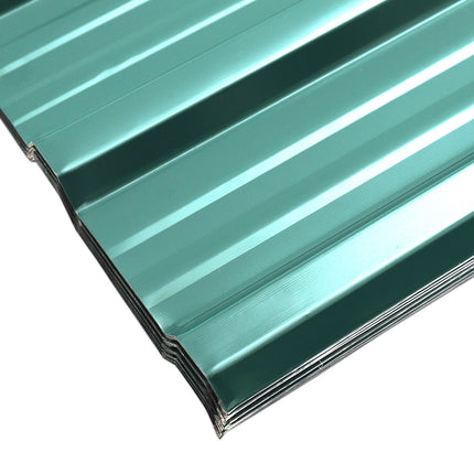 Set of 12 Steel Corrugated Panels Dark Green 45x115cm