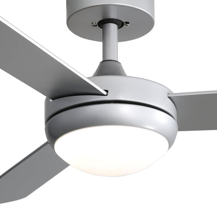 42 Inch Silver Ceiling Fan with LED Light Kit 3 Blades and Remote Control