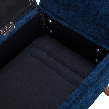 Chenille Upholstered Storage Bench