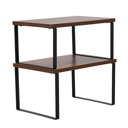 Set of 2 Stackable Kitchen Spice Storage Racks Countertop Shelves