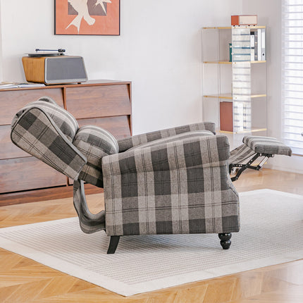 Fabric Upholstered Sofa Pushback Reclining Chair Armchair