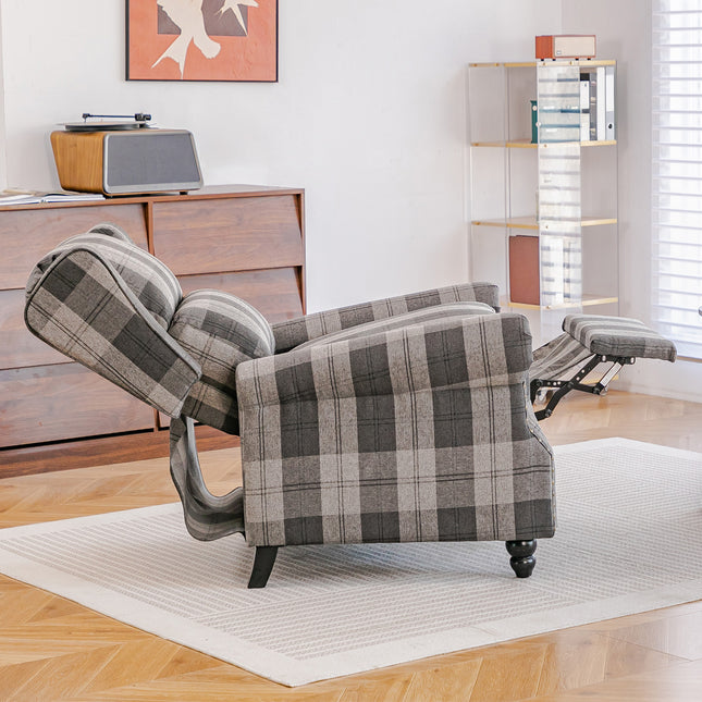 Fabric Upholstered Sofa Pushback Reclining Chair Armchair