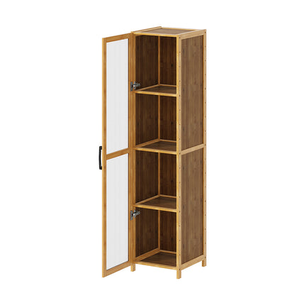 4-Tier Narrow Bookcase Storage Cabinet with Acrylic Door