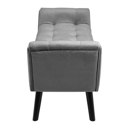 Tufted Velvet Buttoned Bench with Raised Arms