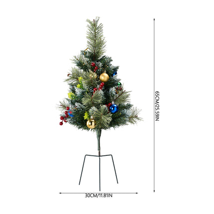 2-Pack Artificial Christmas Trees with Decorations and LED Lights