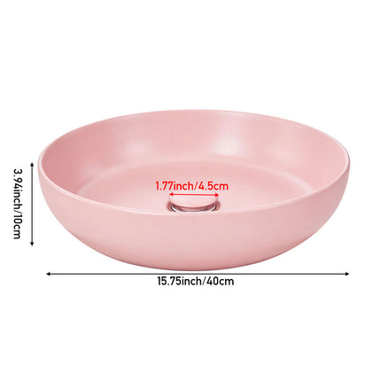 Round Ceramic Countertop Washbasin Vessel Sink