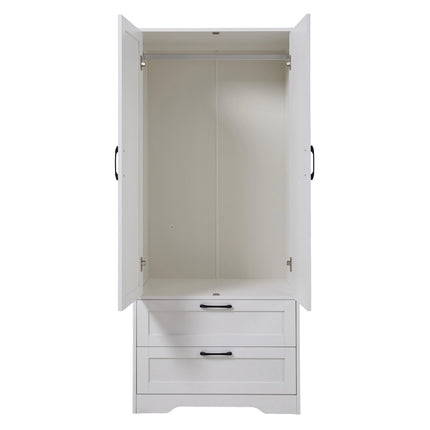 2-Door Wardrobe with Drawers & Mirror