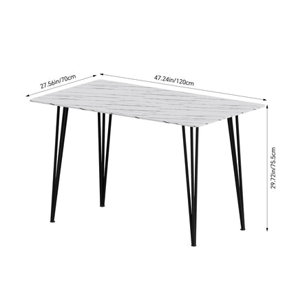 Modern Dining Table with MDF Tabletop & Metal Legs