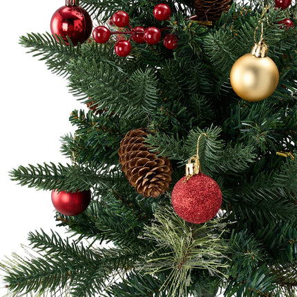 2-Pack Artificial Christmas Trees with Decorations and LED Lights