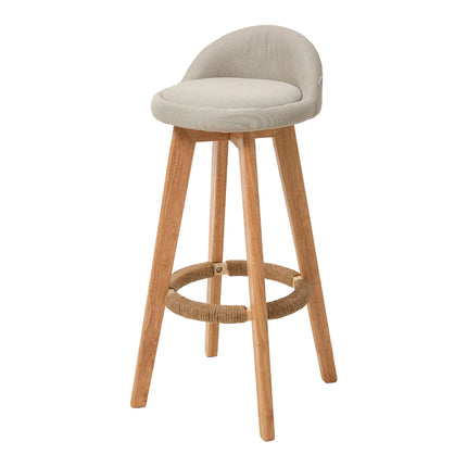 Set of 2 Bar Stools with Low Backrest and Footrest