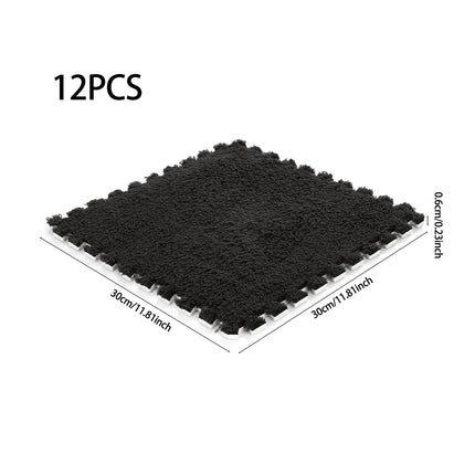 12PCS Plush Interlocking Foam Play Mats