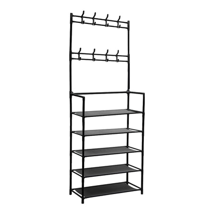 5-Tier Shoe Rack with Coat Hanger