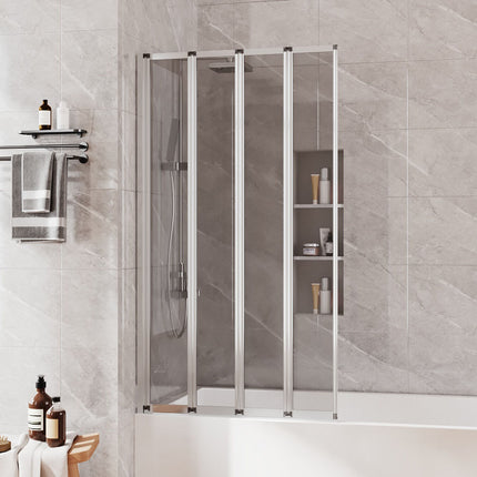 Bath Shower Screen with 4 Folding Panels
