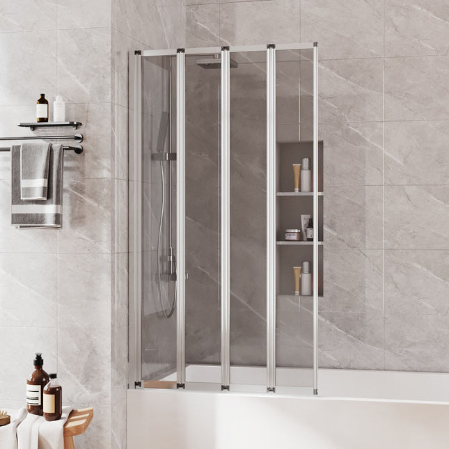 Bath Shower Screen with 4 Folding Panels