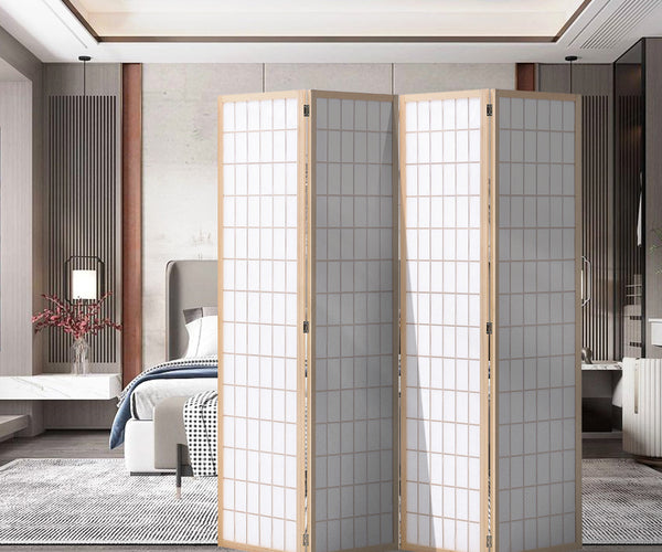 4 Panel Solid Wood Folding Room Divider Privacy Screen