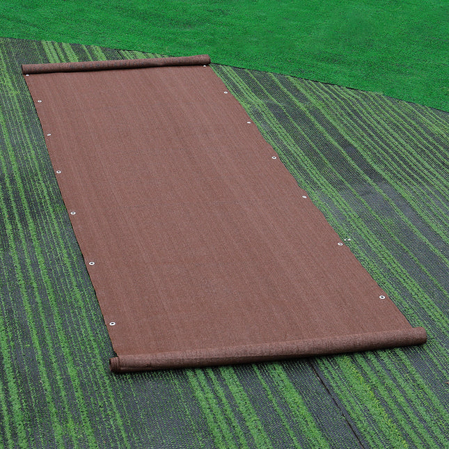 200g/m2 Garden Privacy Shade Net Wall Screening Netting Balcony Windbreak Fence Brown 1x50M