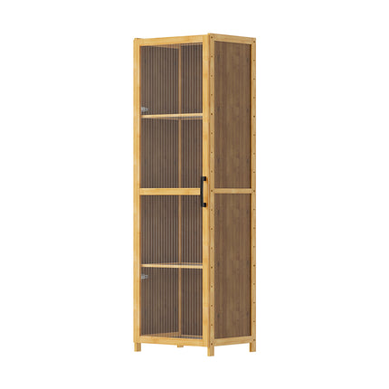 4-Tier Narrow Bookcase Storage Cabinet with Acrylic Door