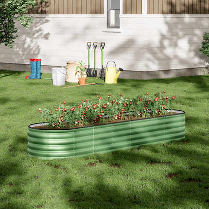 Oval-Shaped Galvanized Steel Raised Garden Bed