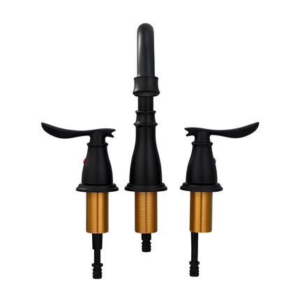 Double Handle Bathroom Sink Faucet with Drainer