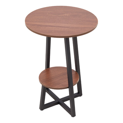2-Tier Round Wooden Coffee Side Table