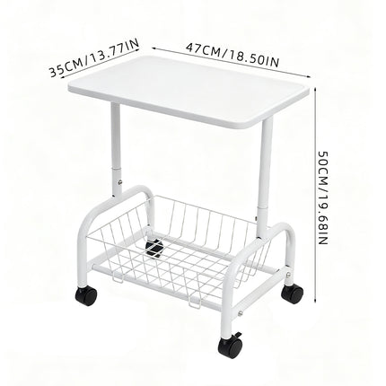 Mobile Side Table with Lower Basket