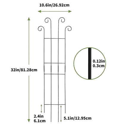4-Pack Outdoor Metal Trellis Set for Climbing Plants