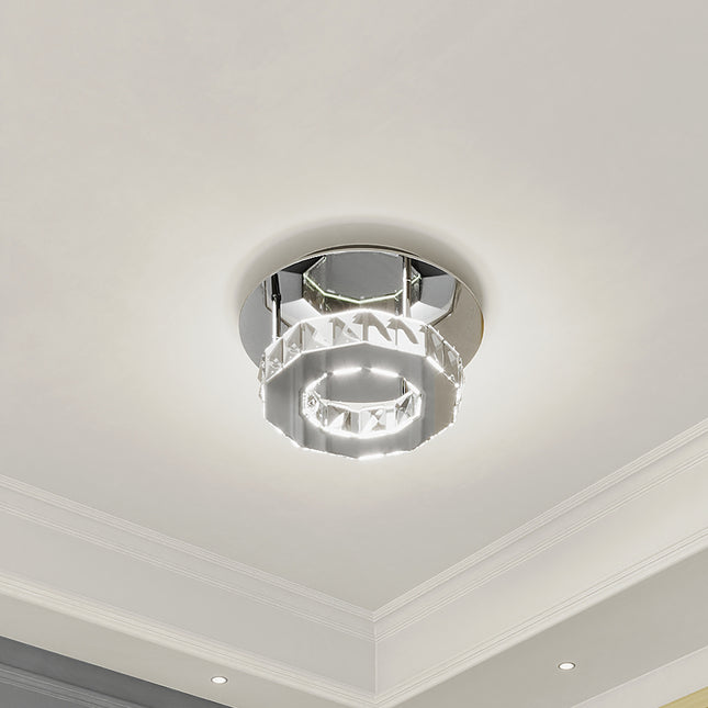 Modern Small Crystal LED Ceiling Light for Hallways and Corridor